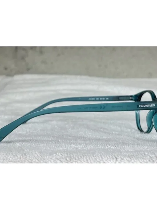 Calvin Klein CK19570 430 Round Teal Blue Clear Eyeglasses Frames Italy 50-20-145 - Picture 2 of 8